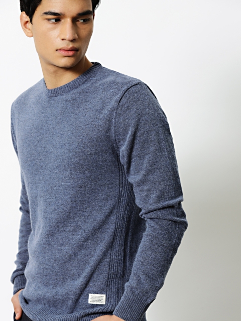 

Mr Bowerbird Men Blue Solid Tailored Fit Woollen Pullover