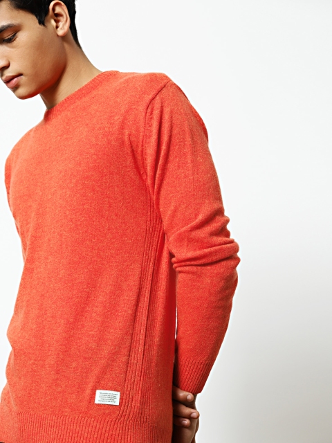 

Mr Bowerbird Men Orange Solid Tailored Fit Woollen Pullover