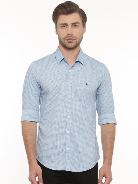 

WITH Men Blue Slim Fit Printed Casual Shirt