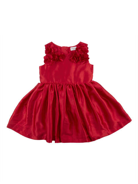 

Chirpie Pie by Pantaloons Girls Red Solid Fit and Flare Dress