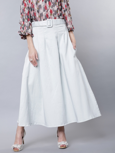 

Tokyo Talkies Women Blue Pleated Skirt
