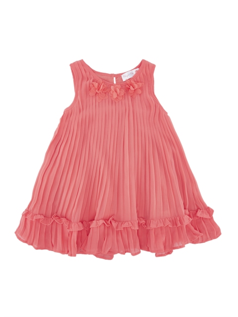 

Chirpie Pie by Pantaloons Girls Peach-Coloured Solid A-Line Dress