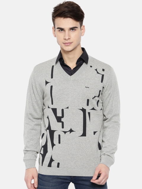 

ColorPlus Men Grey Printed Pullover