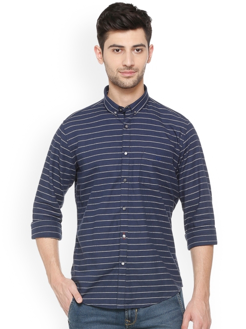 

Van Heusen Sport Men Navy Blue Slim Fit Striped Casual Shirt