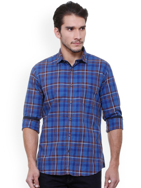 

Van Heusen Sport Men Blue Slim Fit Checked Casual Shirt