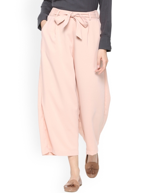 

People Women Pink Regular Fit Solid Culottes