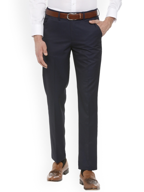 

Peter England Men Navy Blue Slim Fit Solid Formal Trousers