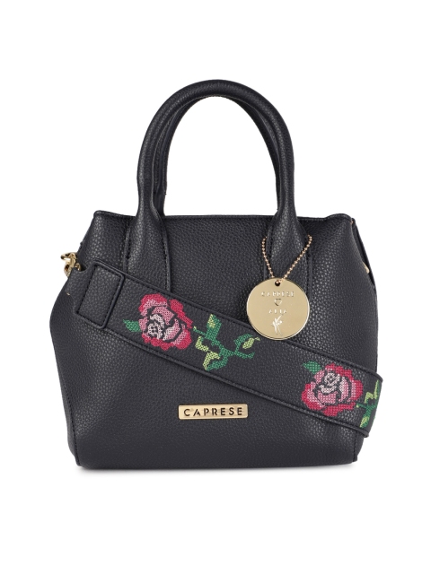 

Caprese Navy Blue Solid Handheld Bag