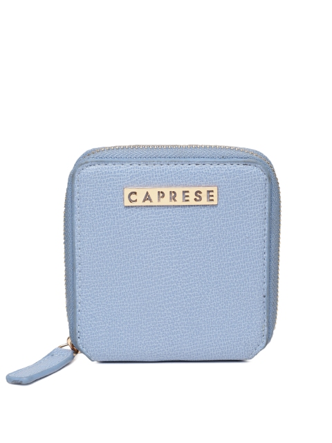 

Caprese Women Blue Textured Zip Around Wallet