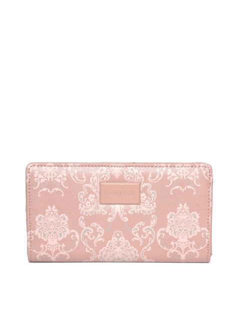 

Caprese Women Dusty Pink Printed Two Fold Wallet