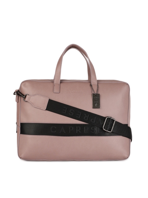 

Caprese Women Taupe Solid Laptop Bag