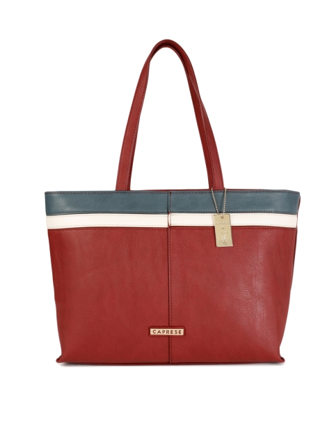 

Caprese Red & Navy Blue Colourblocked Shoulder Bag