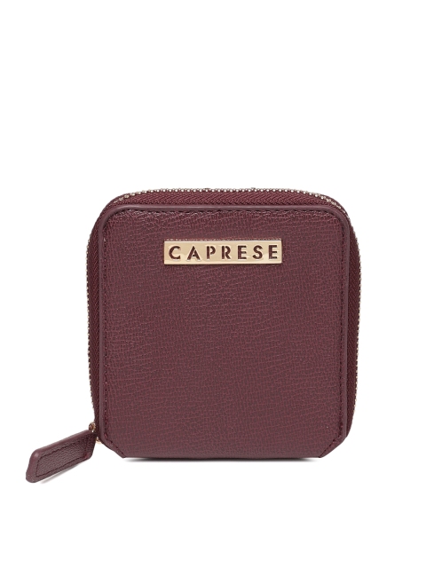 

Caprese Women Burgundy Textured Zip Around Wallet