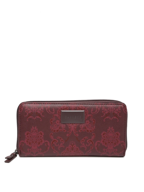 

Caprese Women Maroon Printed Zip Around Wallet