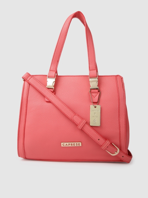 

Caprese Coral Pink Solid Shoulder Bag