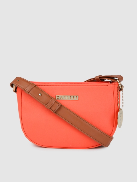 

Caprese Peach-Coloured Solid Sling Bag