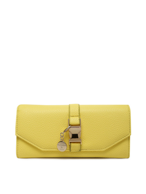 

Caprese Women Yellow Textured Two Fold Wallet