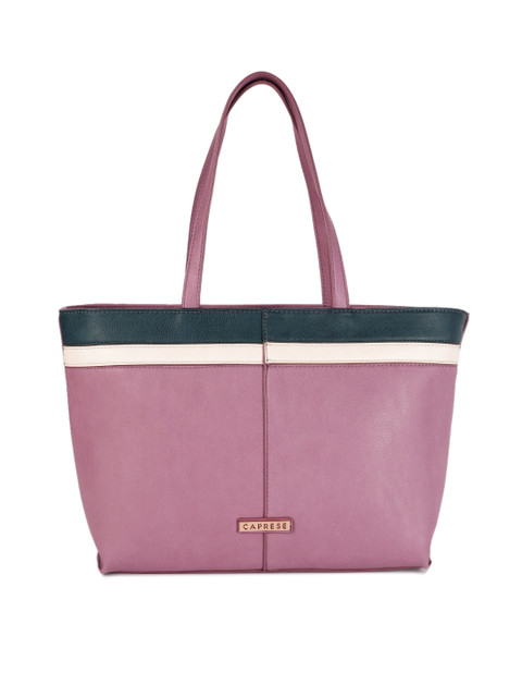 

Caprese Mauve Colourblocked Handheld Bag