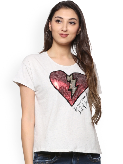 

People Women Off-White Solid Top