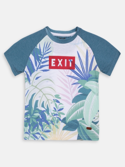

Blue Giraffe Boys Green Printed Round Neck T-shirt