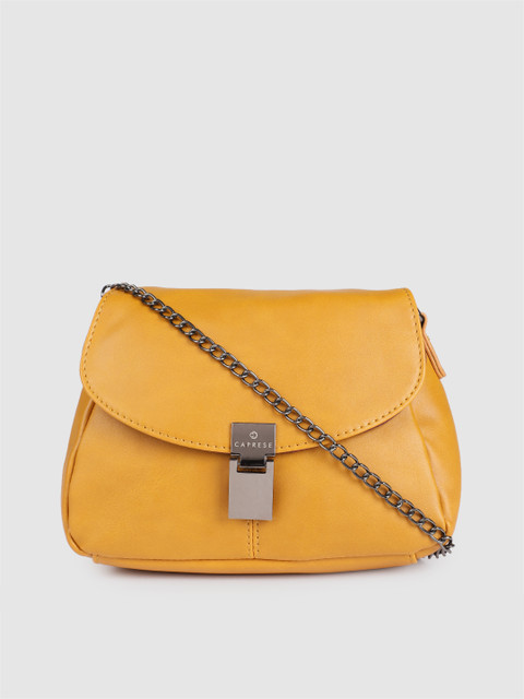 

Caprese Mustard Yellow Solid Sling Bag