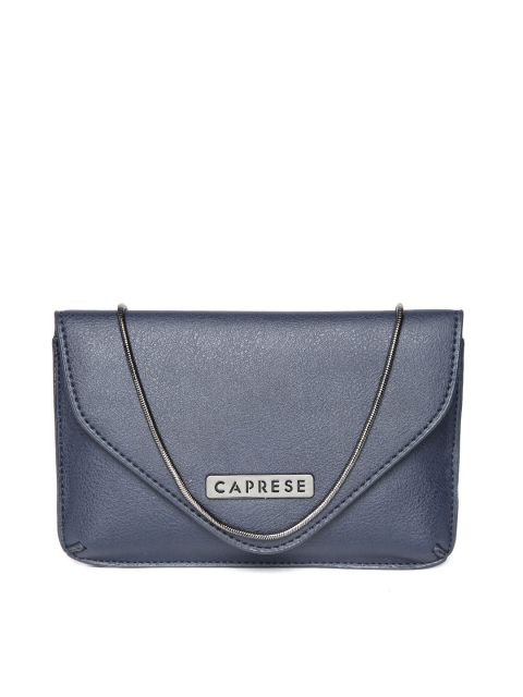 

Caprese Navy Blue Solid Envelope Clutch