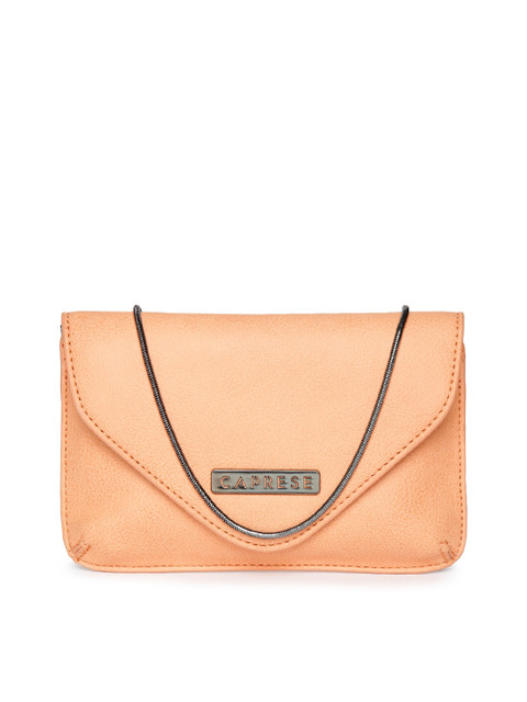 

Caprese Peach-Coloured Solid Envelope Clutch