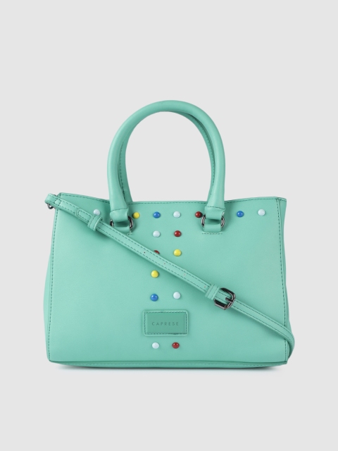 

Caprese Turquoise Blue Embellished Handheld Bag