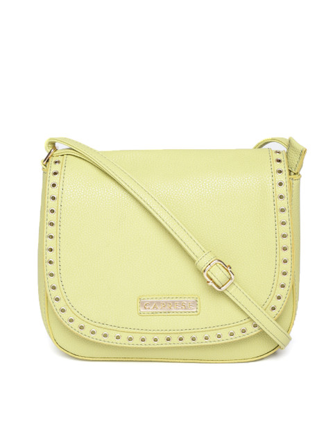 

Caprese Lime Green Solid Sling Bag