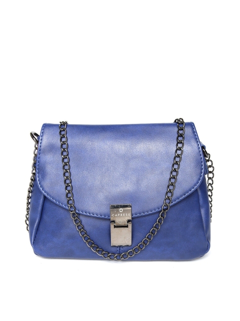 

Caprese Blue Solid Sling Bag