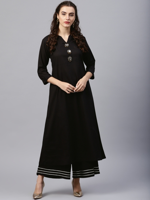 

Nayo Women Black Solid Kurta with Palazzos