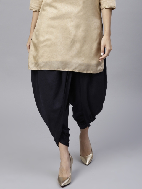 

Nayo Women Navy Solid Dhoti Pants, Navy blue