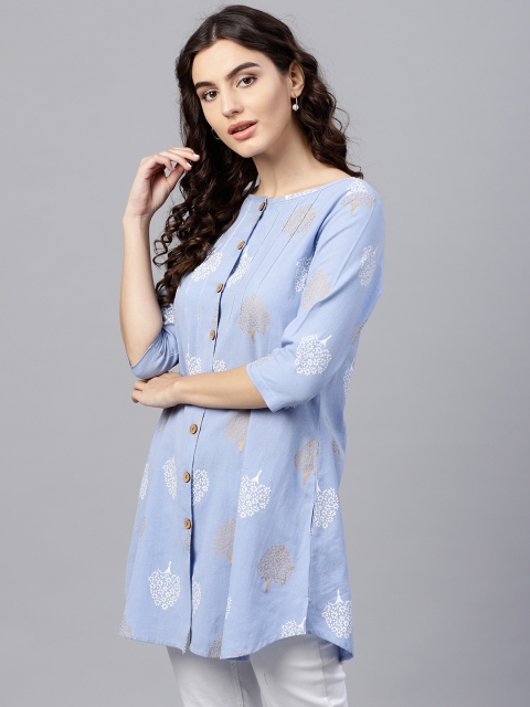 

Nayo Blue & White Printed Tunic