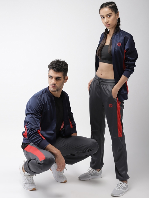 

2GO Unisex Navy Blue Solid Training Bomber Jacket