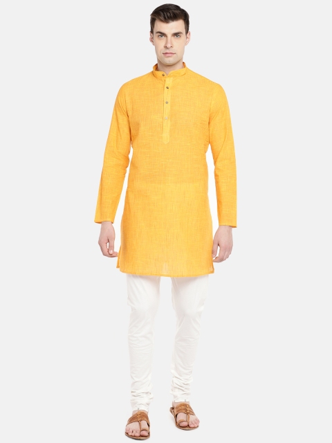 

Ethnicity Men Yellow Solid Straight Kurta