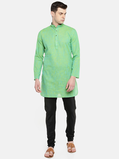 

Ethnicity Men Green Solid Straight Kurta