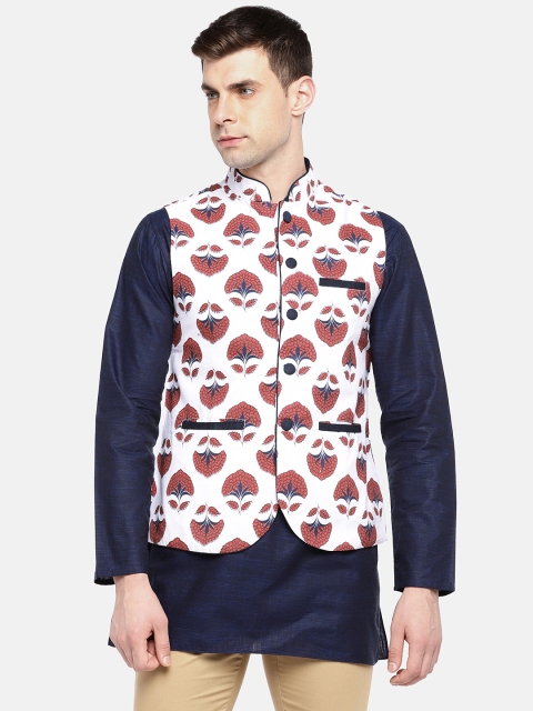 

Ethnicity Men Multi-Colored Woven Pure Cotton Nehru Jacket