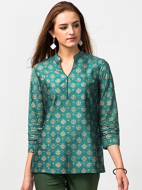 

Fabindia Women Green Printed Kurti