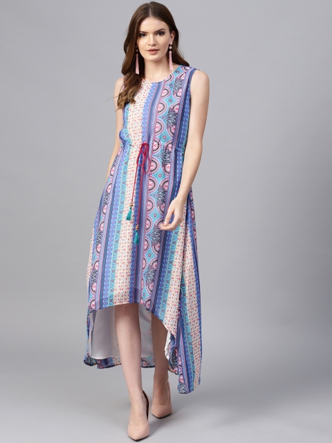 

Shree Women Multicoloured Printed High-Low A-Line Dress, Multi