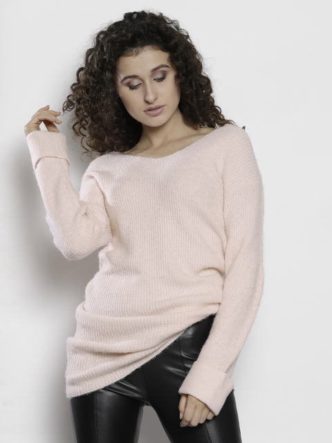

DOROTHY PERKINS Women Pink Solid Longline Sweater