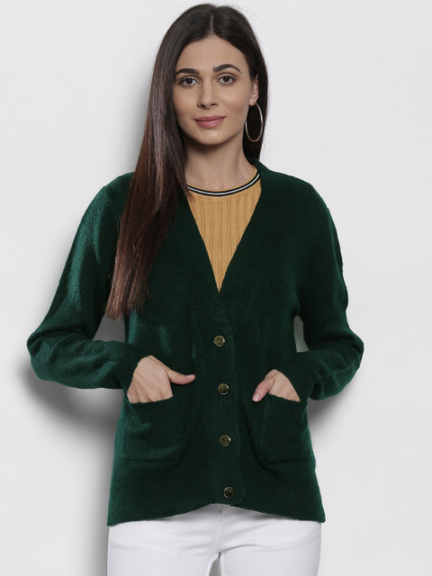 

DOROTHY PERKINS Women Green Solid Cardigan