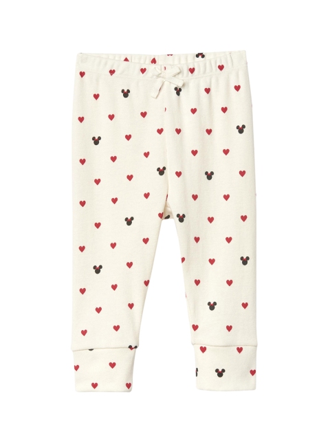 

GAP Baby Girls White & Red Disney Minnie Mouse And Hearts Track Pant