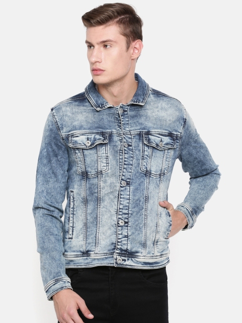 

Killer Men Navy Blue Washed Denim Jacket