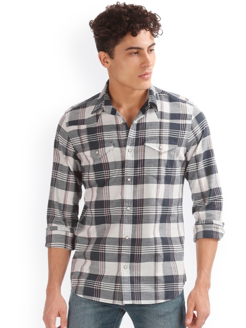 

GAP Men Slub Blue Cotton Western Yoke Shirt