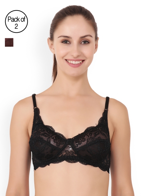 

Floret Pack of 2 Full-Coverage Everyday Bras Cristina_Black-Coffee
