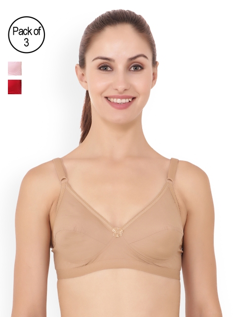 

Floret Pack of 3 Full-Coverage Everyday Bras Nari, Pink