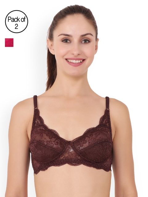 

Floret Pack of 2 Full-Coverage Lace Bras Cristina, Magenta