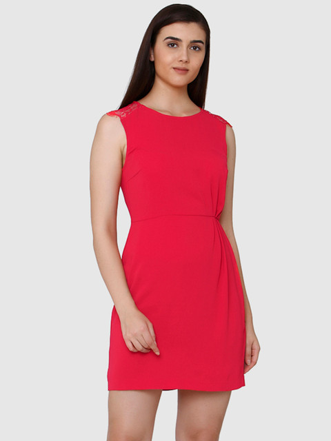 

Vero Moda Women Red Solid Sheath Dress