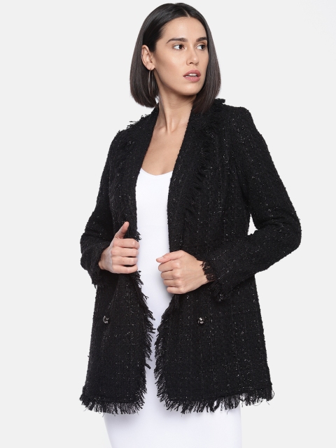 

Vero Moda Women Black Self Design Tailored Jacket