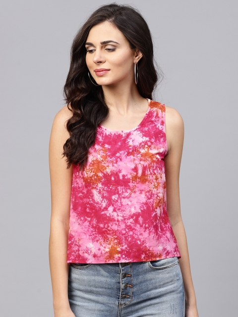 

aasi Women Pink Dyed A-Line Top